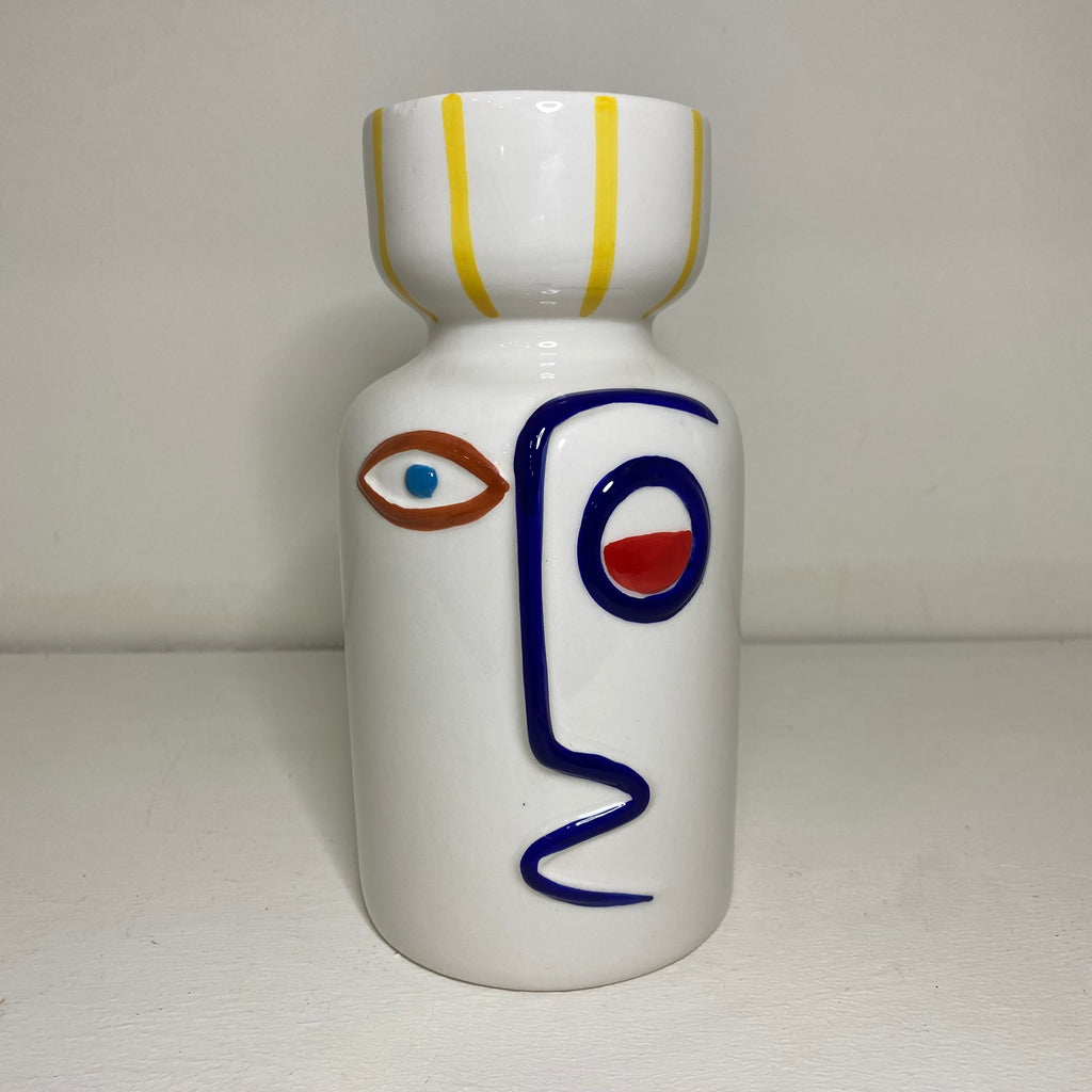 Vaso in ceramica disegno Viso